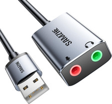 USB to Audio Jack Sound Card Adapter with Dual TRS 3-Pole 3.5Mm picture