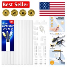 157in White Cord Hider - Flame Retardant Wire Cover for Safe Spaces picture
