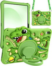 iPad 9th 8th 7th Gen 10.2 Inch Case Dinosaur Green Kids Shockproof Stand Cover picture