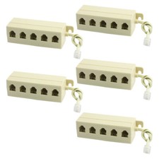 5pcs RJ11 6P4C to 6P4C M-5F 5 Way Telephone Line Modular Splitter picture