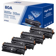 1-4PK CF280A Black Toner For HP 80A Toner LaserJet Pro 400 M401n M401dn M425dw picture
