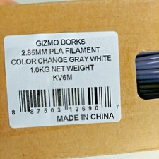 Gizmo Dorks PLA Filament 2.85mm 1kg for 3D Printers Heat Color Change Gray/White picture