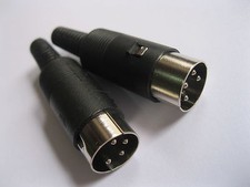 30 Pcs DIN Plug Male Connector 4 Pin with Plastic Handle New picture