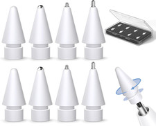 8-Pack Premium Metal Replacement Tips for Apple Pencil White High-Precision Nibs picture