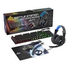 4-Piece Wired Gaming Bundle, RGB Keyboard Mouse, Mousepad, Rainbow LED picture