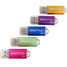 EASTFUN 5Pcs 8GB USB Flash Drive 8GB, 5Pack Gold Rose Blue Purple Green picture
