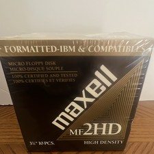 Maxwell Floppy Disk MF 2HD High Density 3 1/2” 10 pcs New Factory Sealed picture