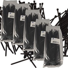 NEW BLACK 500 PCS. 8 INCH ZIP TIES NYLON 40 LBS UV WEATHER RESISTANT WIRE CABLE picture