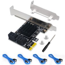 PCIe SATA Card 4 Port Expansion, 6Gbps 3.0 Controller Adapter with 4... picture