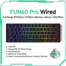 Akko MonsGeek FUN60 Pro Black Wired Magnetic Gaming Keyboard 60% Rapid Trigger picture