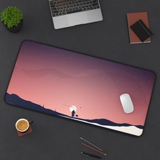 Star Wars Minimalist Mandalorian Din Djarin Grogu Night Sky Desk Mat Mouse Pad  picture