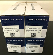 LCL Compatible Toner Cartridge Set KCMY for Ricoh MP C306 C307, C406 C407 4 pack picture