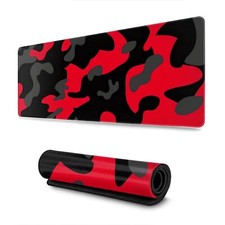 Red & Black Gaming Mouse Pad Camo Camouflage Large XL Desk Mat Computer PC picture
