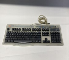 Macally iKey 4 Wired USB Keyboard Macintosh G2 Vintage Apple Clear Blue picture