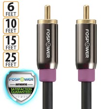 FosPower RCA Male Dual Layer Gold Plated Subwoofer Audio Cable Cord Adapter Plug picture