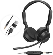 Yealink UH42 SE Wired Headset USB-C/A 3.5mm Teams Zoom Dual Ear - NIB picture