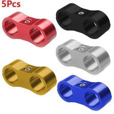 5Pcs Hose Separator Clamp Fitting Connector 4AN 6AN 8AN 10AN 12AN Oil Fuel Line picture