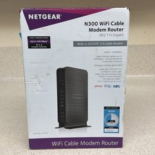 NETGEAR N300 WiFi Cable Modem Router New Model No. C3000 - Brand New Sealed picture