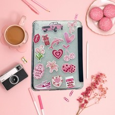 Custom Pink Aesthetic iPad A16 Case 11th Gen 2025 Clear Sticker Cover Stand picture