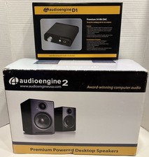 Audioengine A2 Desk Top Speaker System w/ D1 24-Bit Adapter *Complete + Tested* picture