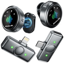 FGRLJFGLK Magnetic Wireless Microphone for iPhone: lavalier BLACK picture