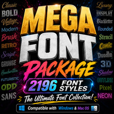 Font Package - 2196 TrueType Fonts on USB - The Ultimate Font Collection picture