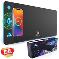 Kraylay XXL RGB Gaming Mouse Pad with Wireless Charger, 11 Colors LED Mouse M... picture