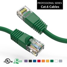 10 Pack of 75Ft CAT6 UTP Ethernet Network Booted Cable 10-100 Feet Green picture