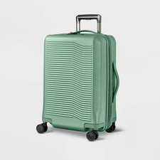 Signature Hardside Carry On Spinner Suitcase Matte Green - Open Story picture
