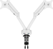 Bestar Universel Dual Monitor Arm with Pistons - White - AK-MA01D-17 picture