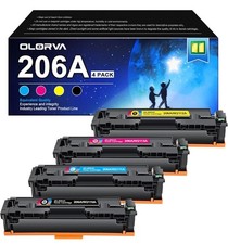 HP 206A Toner Cartridge 4 Pack Black Cyan Magenta Yellow Replacement picture