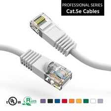 20 Pack of 100Ft CAT5E UTP Ethernet Network Booted Cable 10-100 Feet White picture