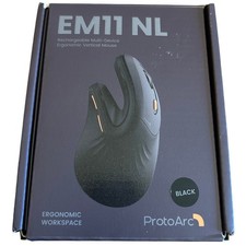 ProtoArc EM11 NL Ergonomic Vertical Mouse Unisex OS Black Wireless Rechargeable picture