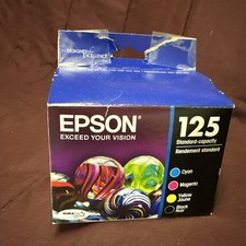 Epson 125 Ink Cartridge -Missing Cyan Ink, 2 Yellow Ink In The Box -Open Box picture