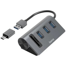 Hama 200140 00 USB Hub 5 Ports USB-A, microSD, SD USB 3.2 Gen1 5Gbps With Let picture