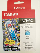 Genuine Canon BCI-6 Cyan Ink Cartridge New Sealed 4706A003 BCI6C OEM Printer Ink picture
