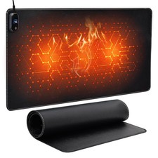 Heated Pad,Warm Desk Pad with 3 Levels Heating & Timed Auto Shut-Off,PU Leath... picture