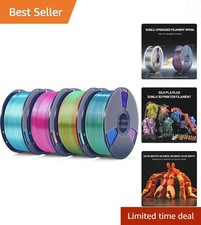 4 Pack of 1KG Triple Color Silk PLA Filament - Durable 3D Printing Material picture