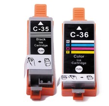 2PK PGI-35 CLi-36 Ink Cartridges Combo + chip for Canon Photo iP100 iP110 TR150 picture