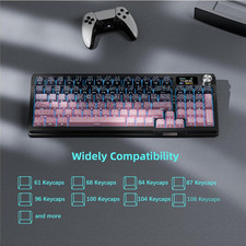 135 Key Gradient BlackBerry Purple Topographic PBT Keycaps Set Side Print Dou... picture