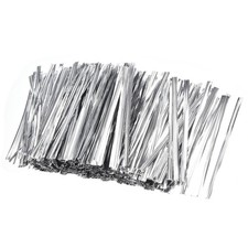 Long Strong Twist Ties 3.15 Inches Quality Plastic Closure Tie Silvery 500pcs picture