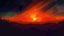 Landscape joeyjazz sunset art painting hot air balloons Custom Gaming Mat Desk picture