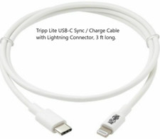 Tripp Lite 3ft Lightning to USB C Charging Cable Apple iPhone iPad M102003WH picture