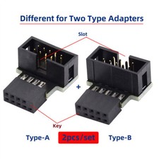 USB2.0 9Pin 10Pin Motherboard Header 90Degree Angled Extension Connector Adapter picture