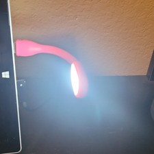 Pink/White USB 2.0 Flexible Neck USB LED Light Lamp, USB-A Plug Powered picture