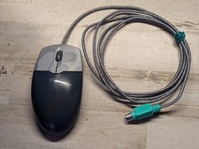 HP PS/2 Optical Mouse Vintage PC Computing Accessory Silver Black Clear Y2K picture