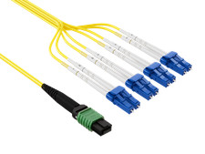 1m MPO MTP to 8x LC Breakout Fiber Cable OS2 Single Mode APC Plenum OFNP picture