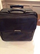 Solo Black Leather Rolling Laptop Case 1870-4 picture