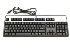 Genuine HP Wired USB Keyboard Silver/Black | SK-2885 - Used Works (J3) picture