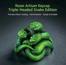 Razer Triple‑Headed Snake 3D Resin Artisan Single Mechanical Keyboard Keycap picture